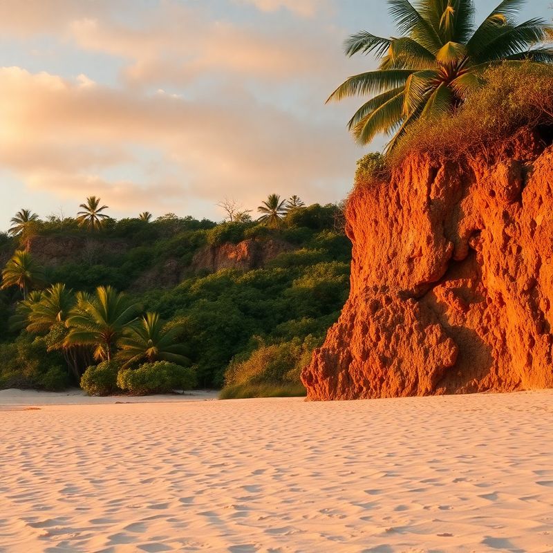 Playa de arena blanca en Guanacaste al atardecer